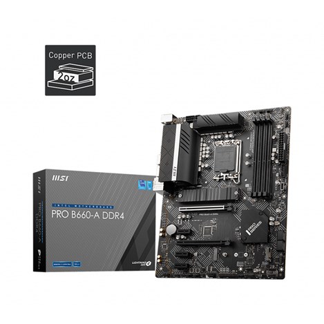 Mainboard MSI PRO B660-A DDR4 (Intel B660, Socket 1700, ATX, 4 khe RAM DDR4)